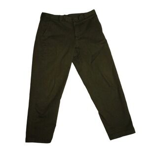 Uniqlo Comfort EZY Ankle Pants 34x27 L Green Stretch Tapered Drawstring Chinos